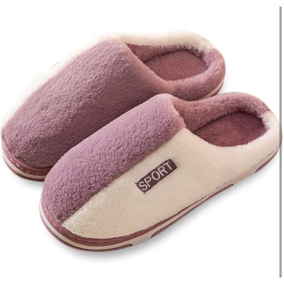 Fuzzy House Slippers Colorblock Women Size 6 - Picture 5 of 6